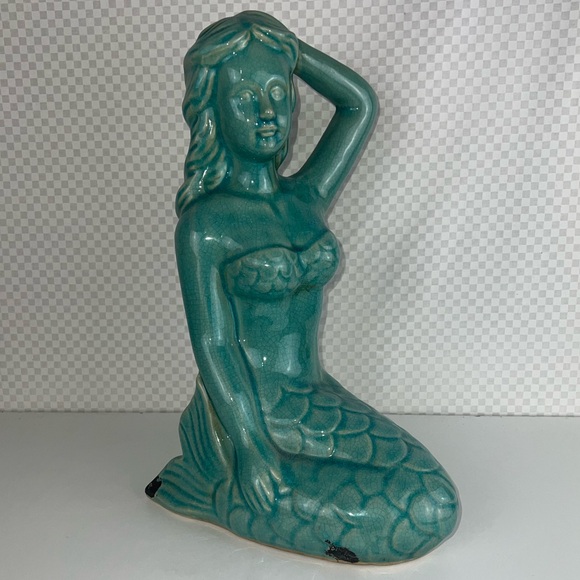 The Unbranded Brand Other - Large Mermaid Figurine Statue Coastal Nautical Beach Decor 13” Tall Resin Beauty